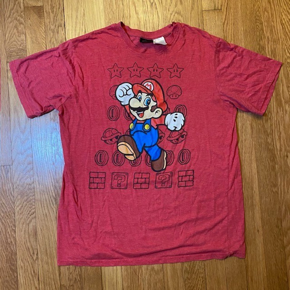 Super Mario Mens Size Medium Red Y2K Gaming Nintendo Soft Tee T-Shirt - Picture 1 of 7